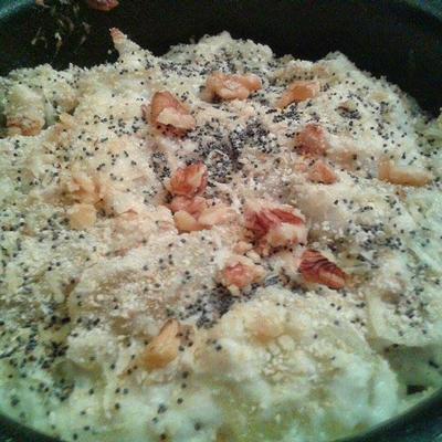 Finocchi gratinati con noci, semi di papavero